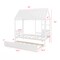 Kids' White House Bed with Trundle Sturdy Pine Wood and Safe Sleep Design Fun and Practical Bed for Children